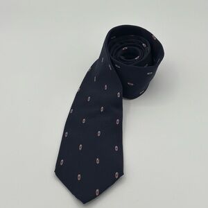 Vintage Lanvin Navy Men's Tie silk made in Italy